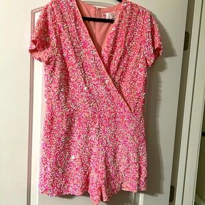 Pink Sequin Romper size 2XL